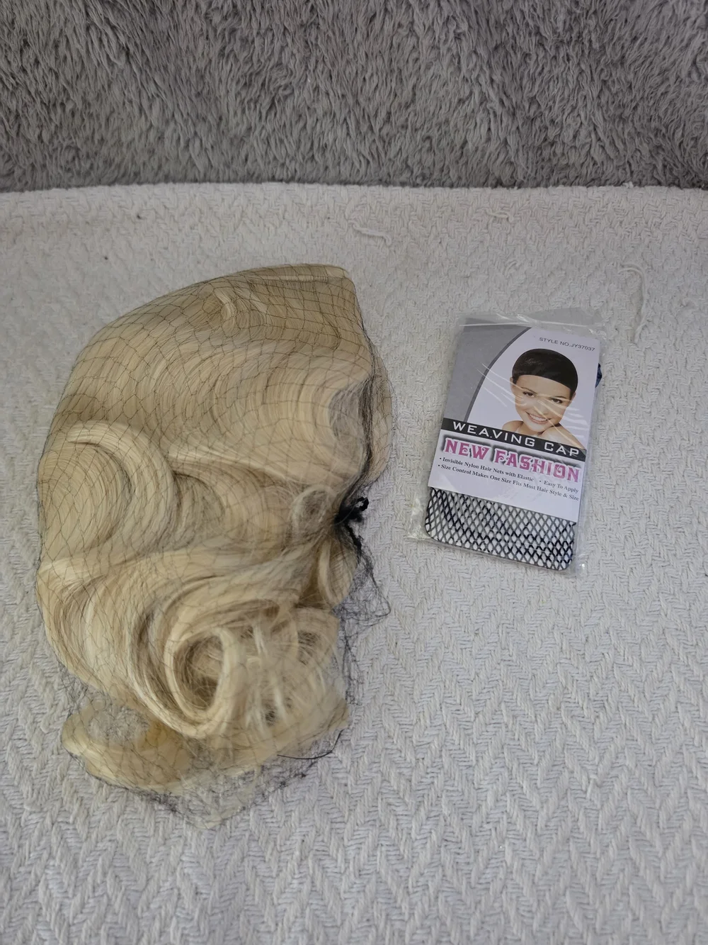 Short Blonde Curly Wig Finger Wave Synthetic Hair for Women 1920s Halloween Cosp